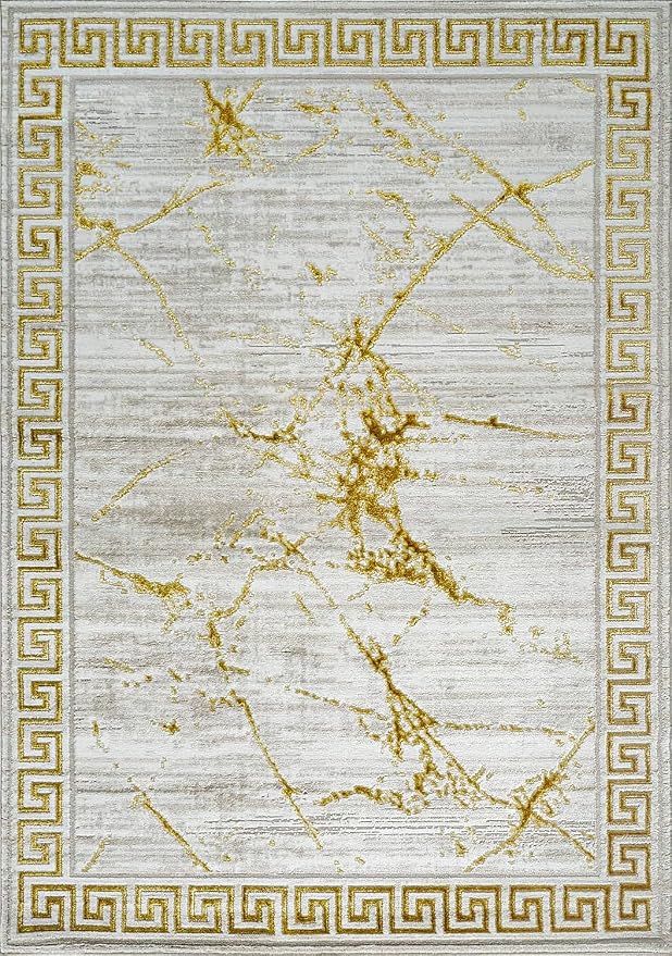 GLORY RUGS Area Rugs Marble 2x3 Cream Gold Carpet Modern Abstract Rug Living - Image 2