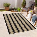 Striped Outdoor Rug 3'x5', Cotton Hand Woven Rug Front Door Mat, Washable - Image 7