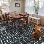 Lahome Moroccan Black Area Rugs 8x10 Living Room Non-Slip Backing Ultra-Thin - Image 6
