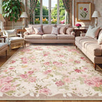 Lahome Floral Washable Rugs 9x12, Large Area Rugs 9x12 Living Room, Soft by Lahome