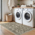 KILOCOCO Area Rug 3x5 Entryway Rug Washable Printed Vintage Floral Rubber - Image 3