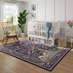 Rugcomf Area Rugs 4x6 Vibrant Tree of Life-Patterned Vintage Washable Rugs Non - Image 3