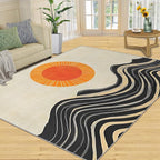 Boho Sun Area Rugs 4x5ft, Watercolor Mountain Kids Play Rug, Abstraction Deco - Image 3