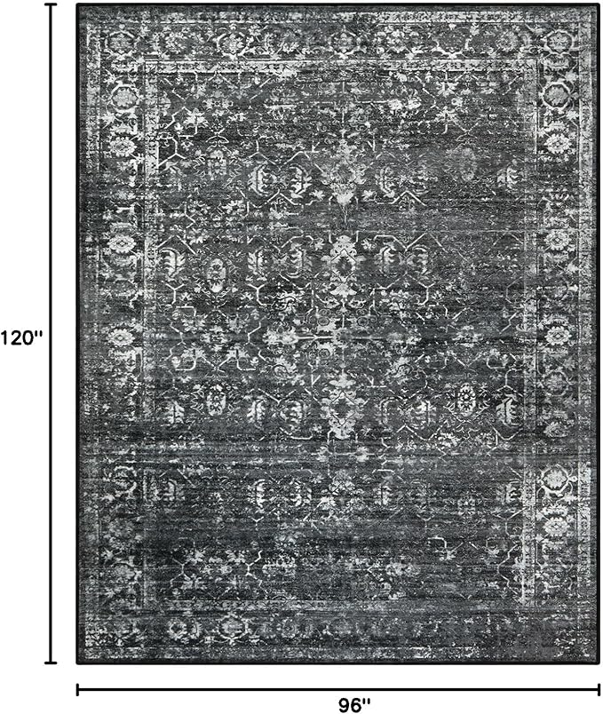 Lahome 8x10 Area Rugs for Living Room Washable Rugs 8x10 Black Large Rug Indoor - Image 2