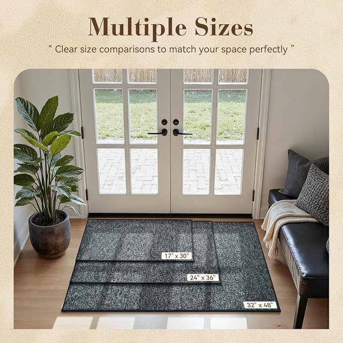 MontVoo Door Mat Indoor Entrance Doormat, Absorbent Durable Rubber Non Slip - Image 2