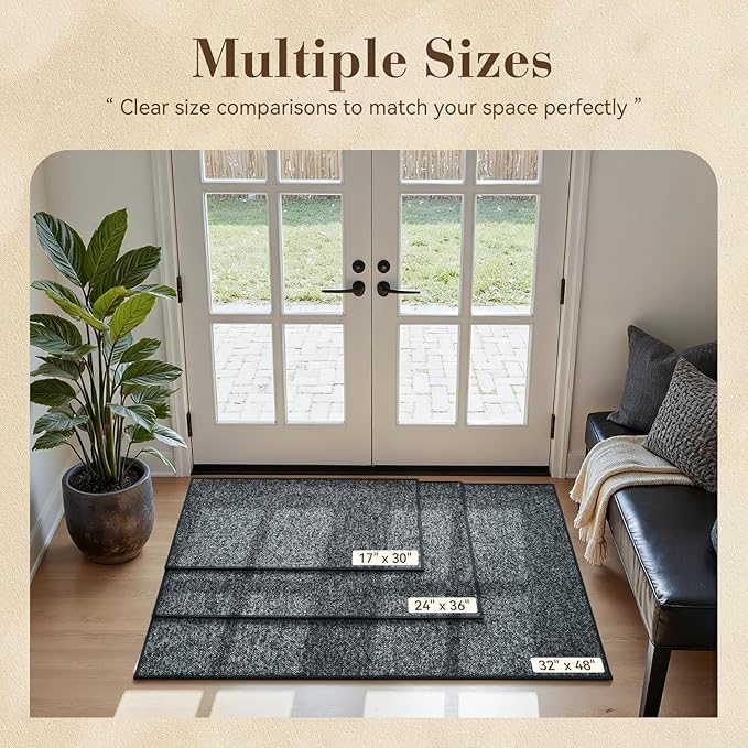 MontVoo Door Mat Indoor Entrance Doormat, Absorbent Durable Rubber Non Slip - Image 2