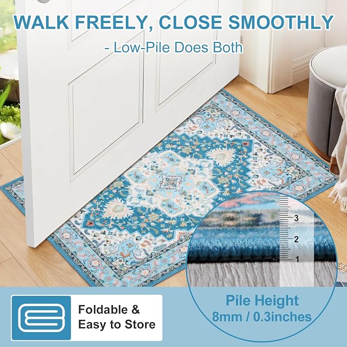WILLSUN Washable Area Rugs, 4x6 Non-Slip Boho Large Area Rugs - Image 4