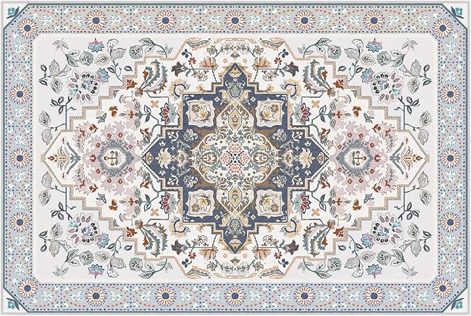 Phantoscope Washable Area Rug 4'x6' Non-Slip, Vintage Boho Rugs - Image 3