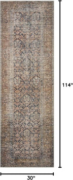 Loloi Amber Lewis Billie Collection, Ink & Salmon 2'-6" x 9'-6" Area Rug – - Image 2