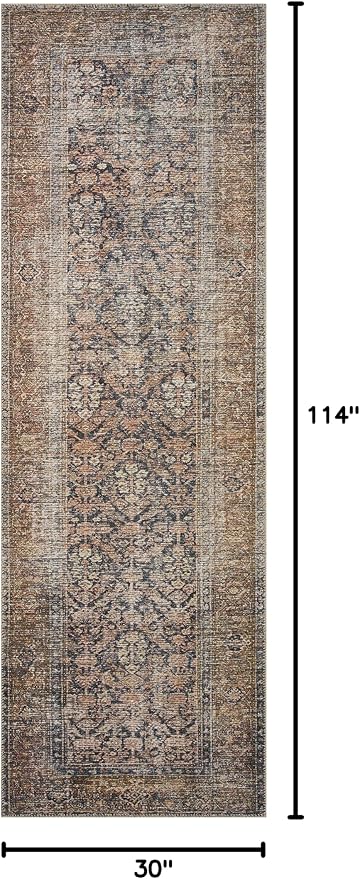 Loloi Amber Lewis Billie Collection, Ink & Salmon 2'-6" x 9'-6" Area Rug – - Image 2