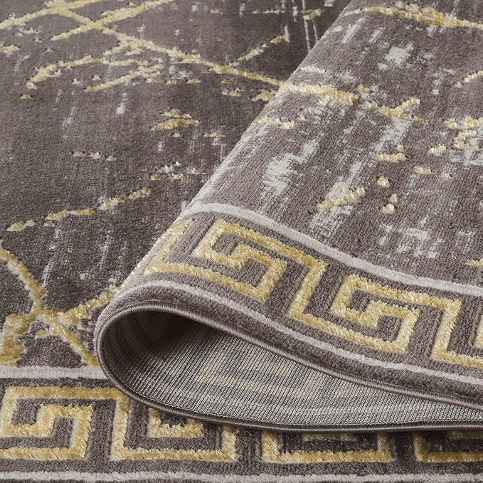 GLORY RUGS Area Rugs Marble 2x7 Brown Carpet Modern Abstract Rug Living Room - Image 4