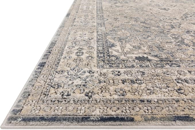 Loloi Teagan Collection TEA-04 Sky/Natural 11'-6" x 15' Area Rug, Soft Neutral - Image 5