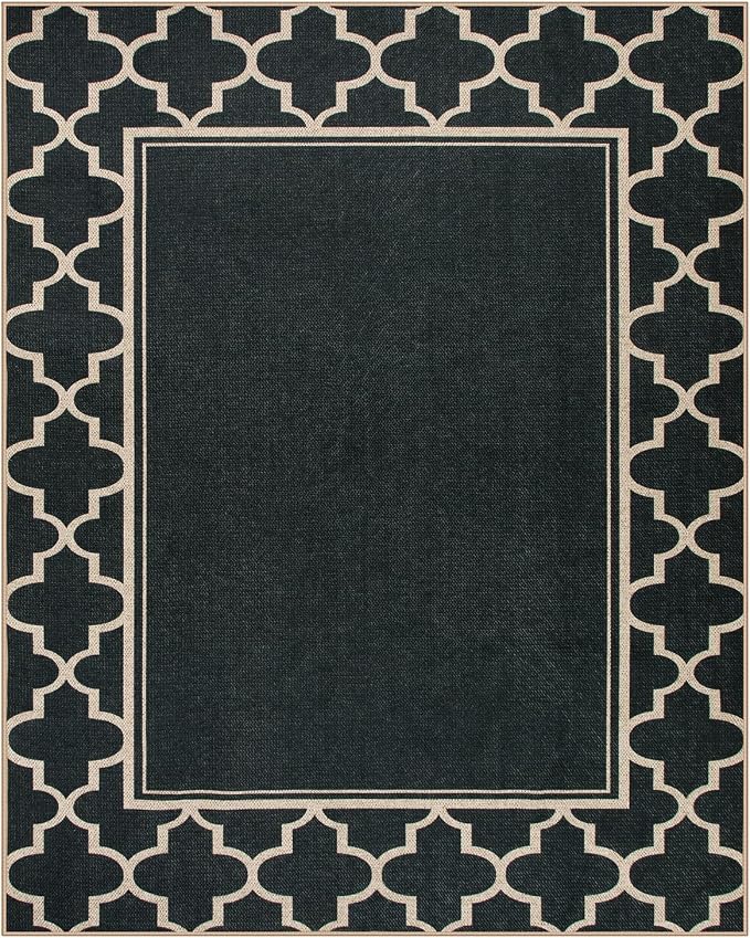 Moynesa Moroccan Easy Jute Outdoor Rug 8x10, Geometric Farmhouse Carpet - Image 8