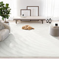 Abani Zen 6' x 9' Cream Rug – Neutral Modern Linear Pattern, Large Soft Area Rug by Abani