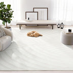 Abani Zen 6' x 9' Cream Rug – Neutral Modern Linear Pattern, Large Soft Area Rug by Abani