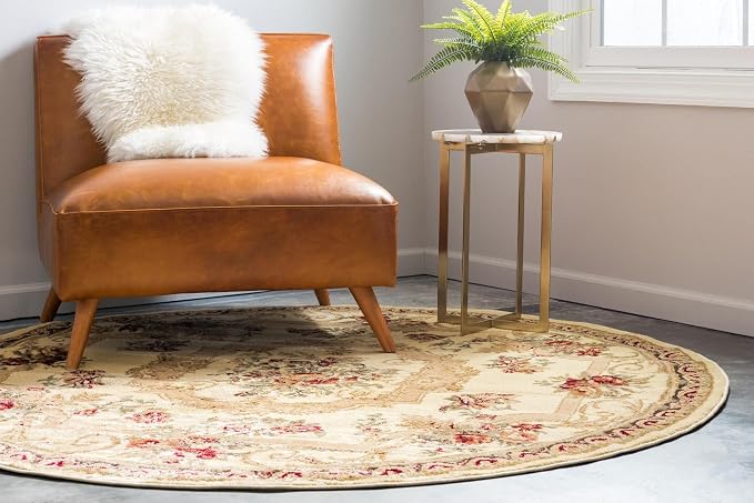 Rugs.com Chateau Collection Rug – 13' Round Cream Medium Rug Perfect - Image 8