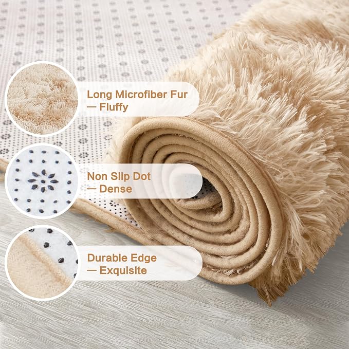 Andency 8x10 Area Rugs for Living Room, Non-Slip Fluffy Soft Large Shag Bedroom - Image 6