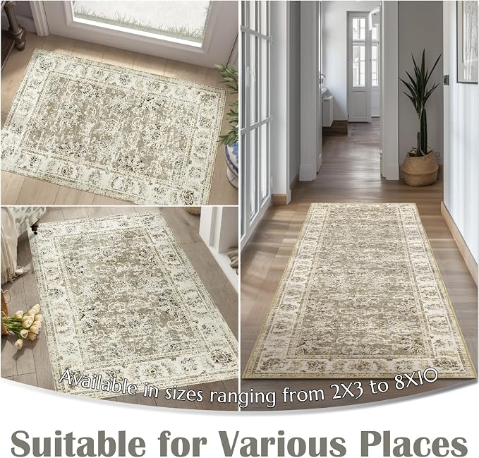jinchan Fiora Floral 2x3 Rug for Entryway - Image 4