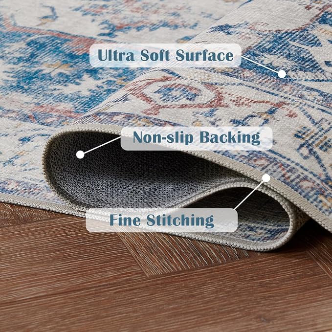 jinchan Kelda Runner Rug 3x10 Vintage Hallway Rug Washable Runner Retro Floor - Image 2