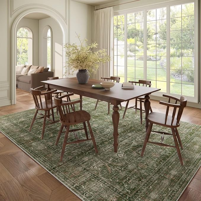 Washable 8x10 Area Rugs for Living Room, Boho Non-Slip Vintage Distress Large - Image 3