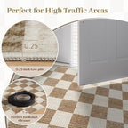 LIVEBOX 8x10 Area Rugs for Living Room, Checkered Non-Slip Washable Rugs - Image 9