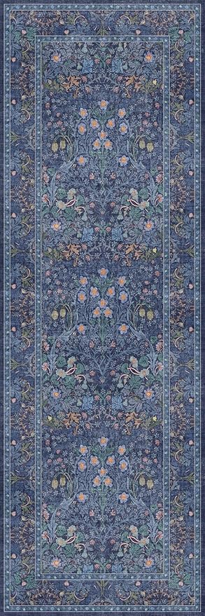 Non Slip 2x6 Dark Blue Kitchen Runner Rug - Image 2