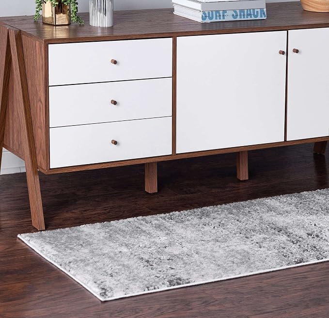 Rugs.com Leipzig Collection Runner Rug – 6 Ft Runner Grey Low-Pile Rug Perfect - Image 2