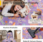 Floral 4x6 Area Rug Machine Washable Soft Print Boho Carpet Non Slip Doormat - Image 4