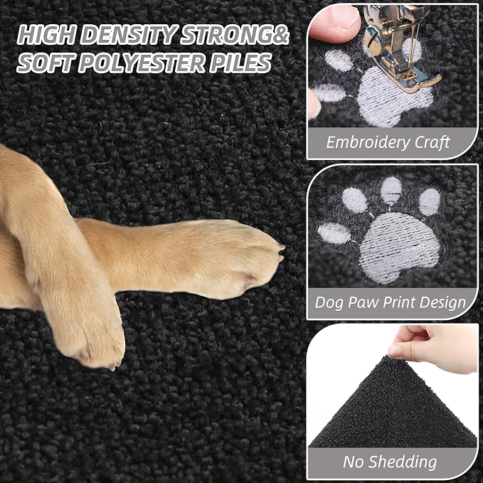 BEQHAUSE Dog Door Mat for Muddy Paws 20"x32" Dirt Trapper Absorbent Doormat Non - Image 6