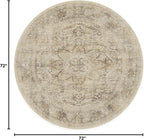 RUGGABLE Washable Vintage Area Rug – Sarrah Hazel 6 ft Round, Stain-Resistant - Image 2