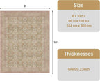 8x10 Washable Area Rug for Living Room, Non Slip Water Repellent Low Pile - Image 2