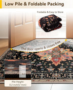 Area Rugs 2'6''x10' Washable Non-Slip, Floral Vintage Distress Print Pattern - Image 6