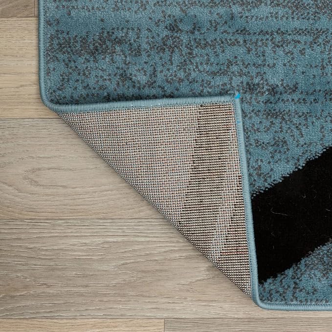 Rugshop Modern Wavy Circles Design Runner Rug, Non-Shedding Carpet - Image 4