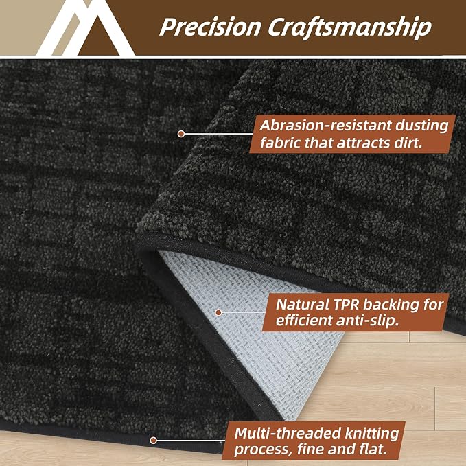 COSY HOMEER Door Mat, Dirt Trapper Entryway Rugs 24"x36", Non Slip Washable - Image 2