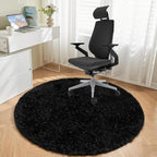 Andency Black Round Area Rug for Bedroom, Soft Shag Circle Rug 4x4 for Room - Image 8