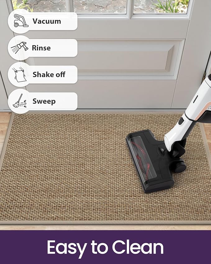 DEXI Ultra Thin Entryway Door Mat 17x30, Non Slip Rubber Backing Inside Entry - Image 8