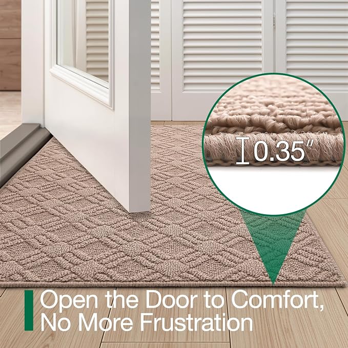 LUMI Indoor Door Mat, Absorbent Non-Slip Thin Doormat, Washable Door Mats - Image 3