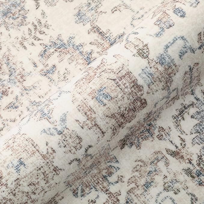 Taupe Runner Rug 2x5 Hallway Machine Washable Kitchen Vintage Distressed Non - Image 6