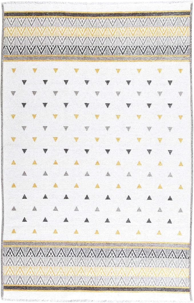Alfa Rich 3x10 Gold Gray Off White Washable Area Rugs - Image 6