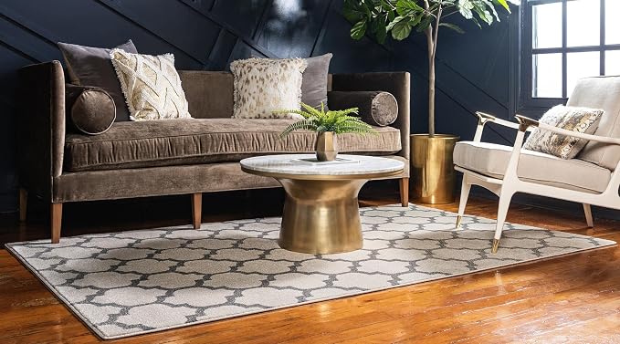 Rugs.com Lattice Collection Rug – 9x12 Beige and Gray Medium-Pile Rug Perfect - Image 3