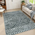 Wonnitar Moroccan 6x9 Area Rugs, Washable Grey Rugs by Wonnitar