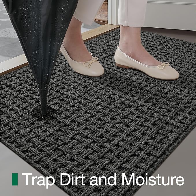 LUMI Washable Door Mat Indoor Entrance 24x36, Dirt Trapper Front Door Mats - Image 3