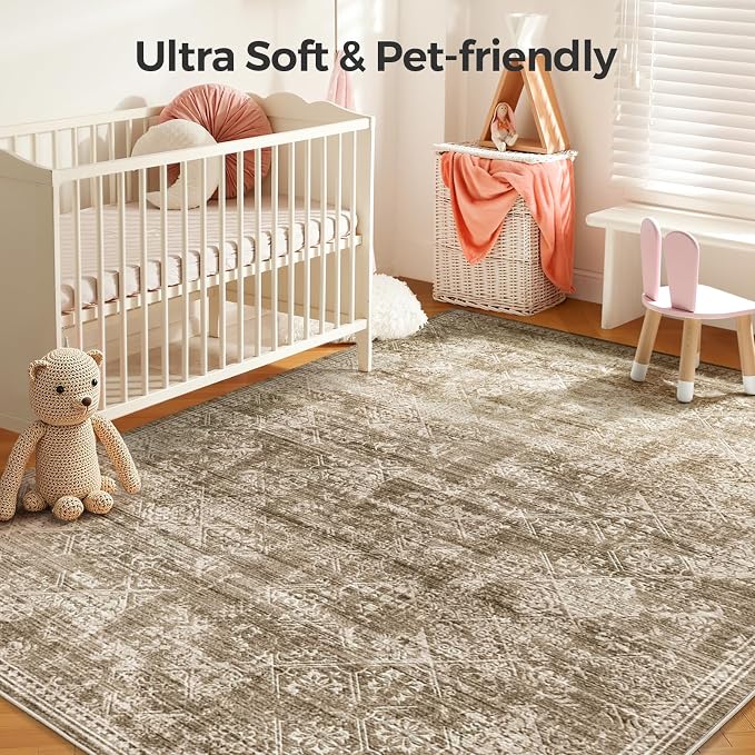 WITSHOCK 6x9 Area Rugs for Living Room: Machine Washable Non Slip Modern - Image 5