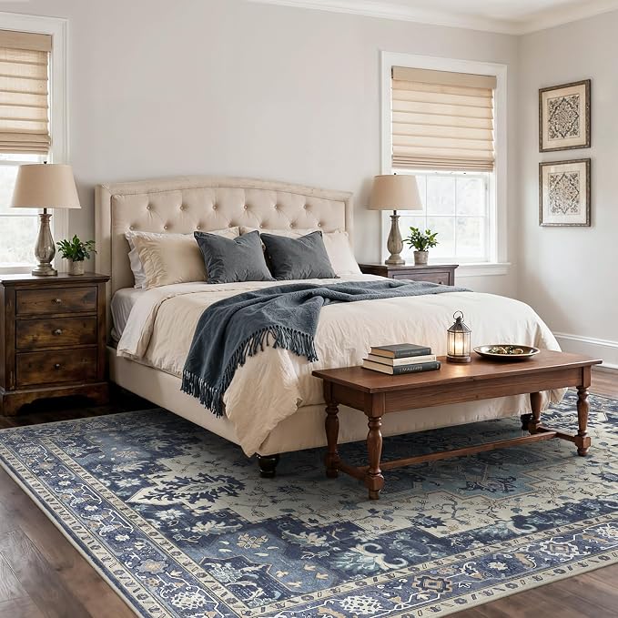 8x10 Area Rugs for Living Room, Machine Washable Non Slip Vintage Rugs - Image 3