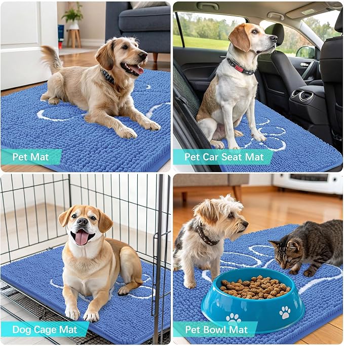 OLANLY Dog Door Mat for Muddy Paws 36x24, Paw Print Design, Absorbs Moisture - Image 7