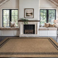 Beverly Rug Easy Jute Bordered Rug 9x12 Washable Large Indoor Outdoor Area Rugs by BeverlyRug