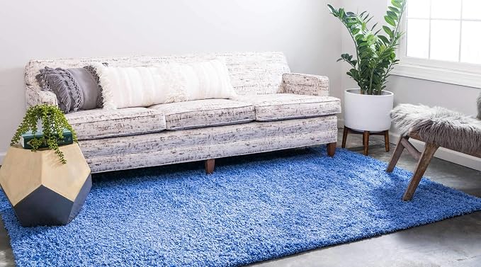 Unique Loom Solid Shag Collection Area Rug - Image 2