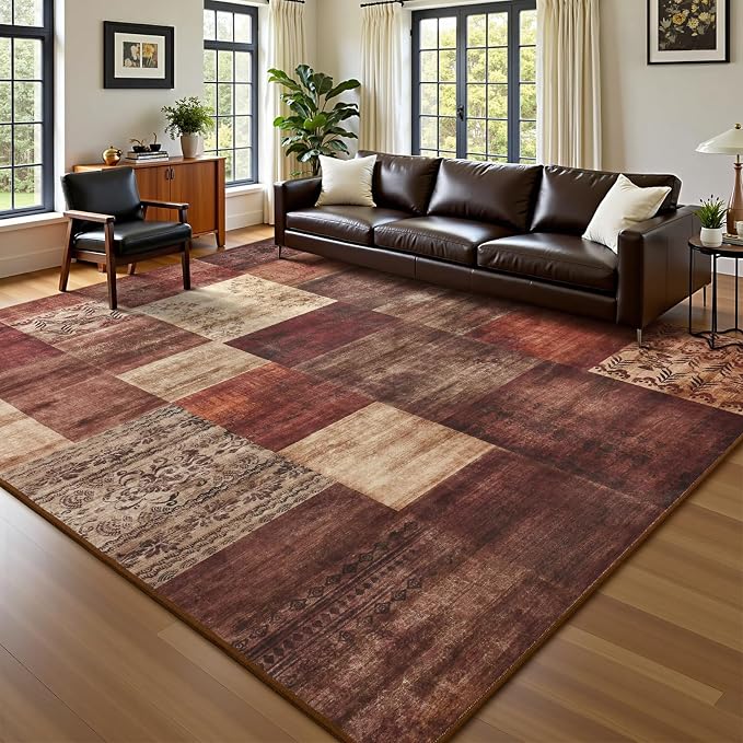 DweIke Washable Area Rugs for Living Room, 4x6 Soft Bedroom Rugs, Geometric - Image 8