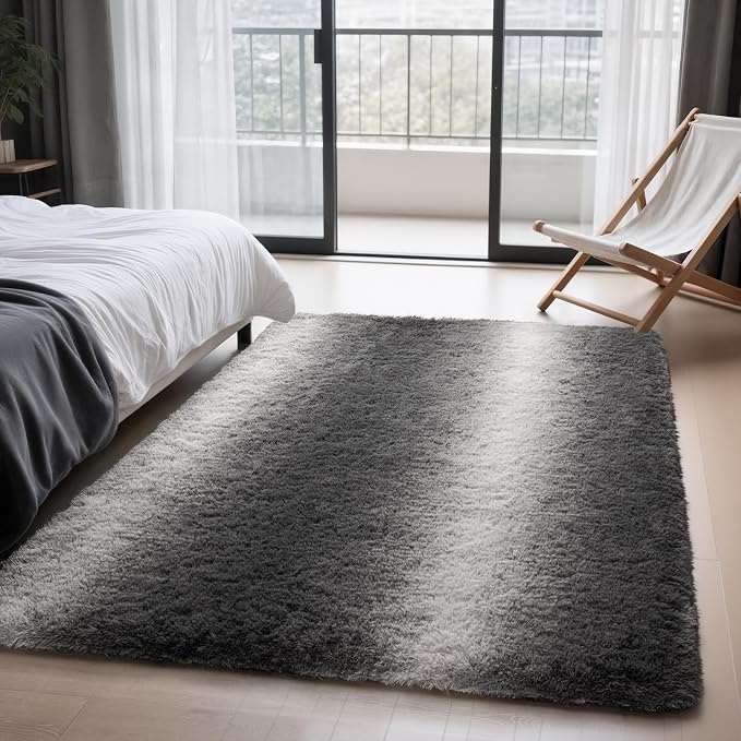 Zentavio Grey White Gradient Area Rugs - Image 6
