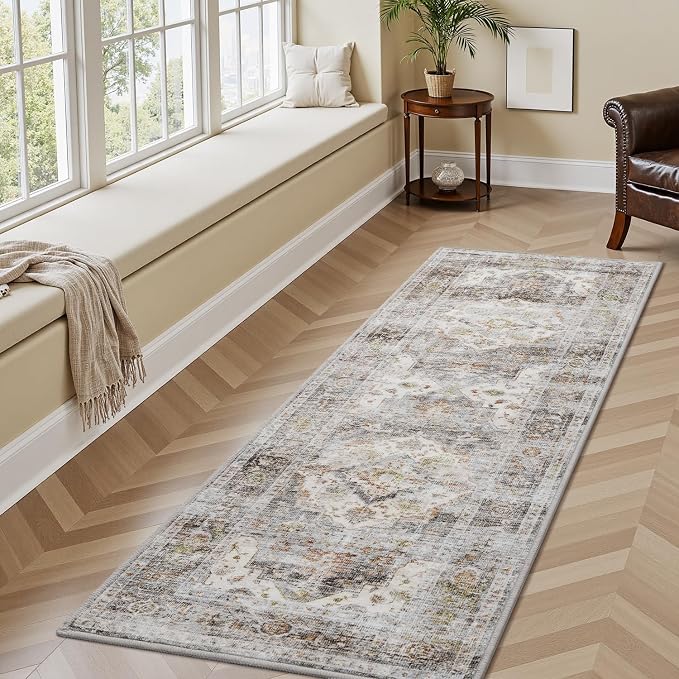 AMOAMI-2X3 Small Rug-Washable Rugs Entryway Mat Indoor-Soft Vintage Non Slip - Image 6